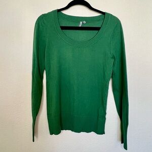 Caslon Green Soft Knit Cotton Blend Crew Neck Sweater Size S